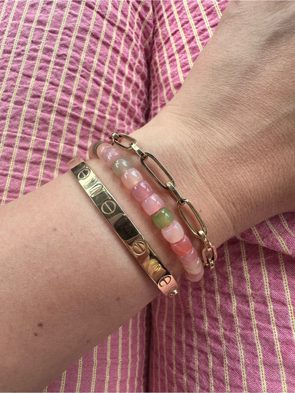 Genuine 14K Gold Paperclip bracelet